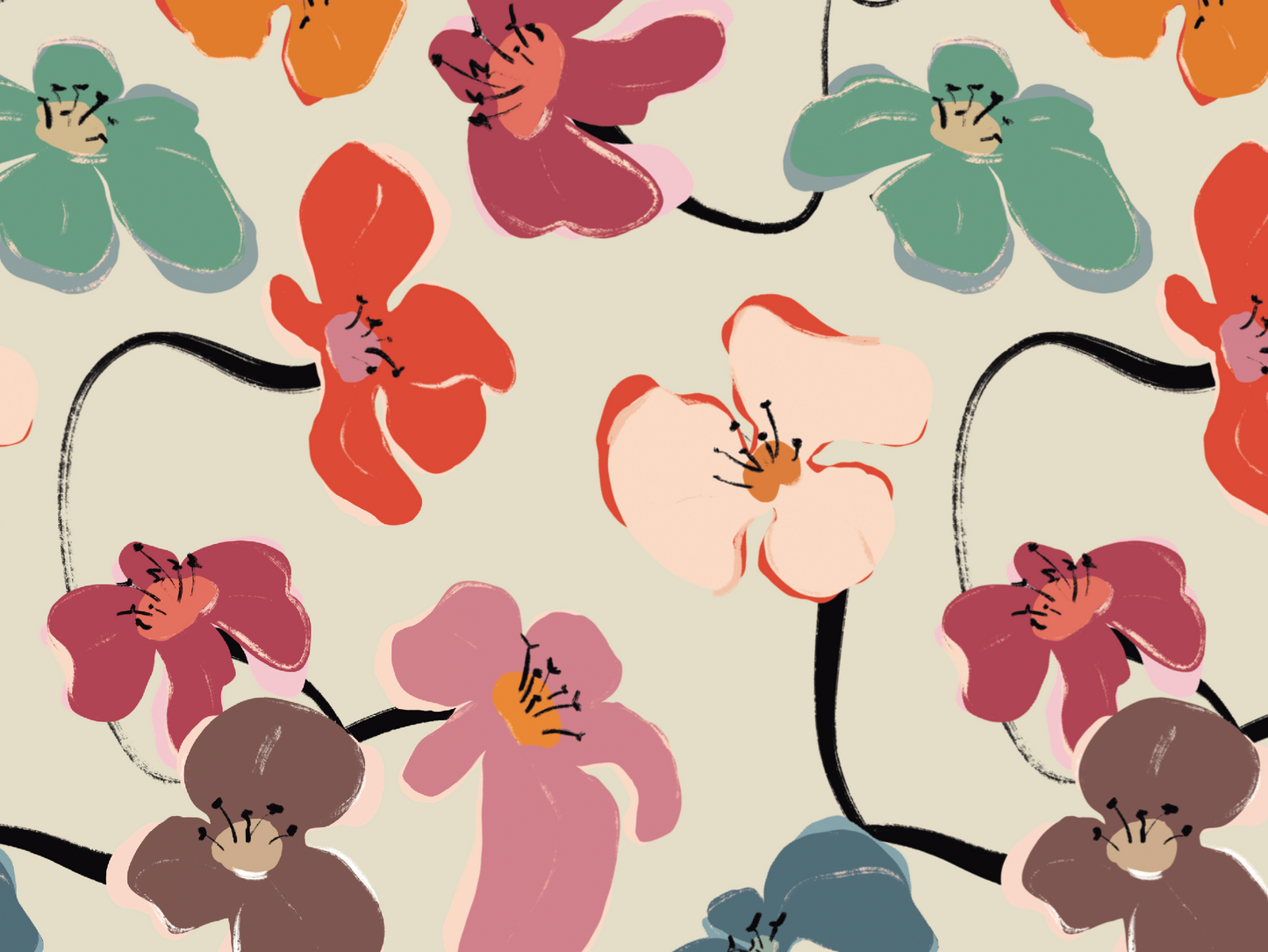 Retro flowers Placemats