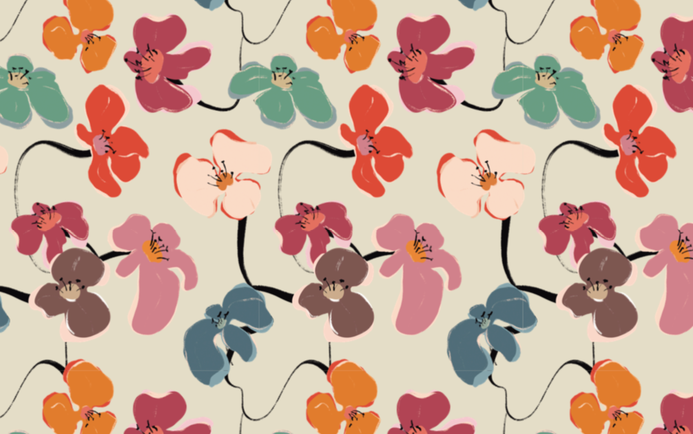 Retro Flowers Table Runner