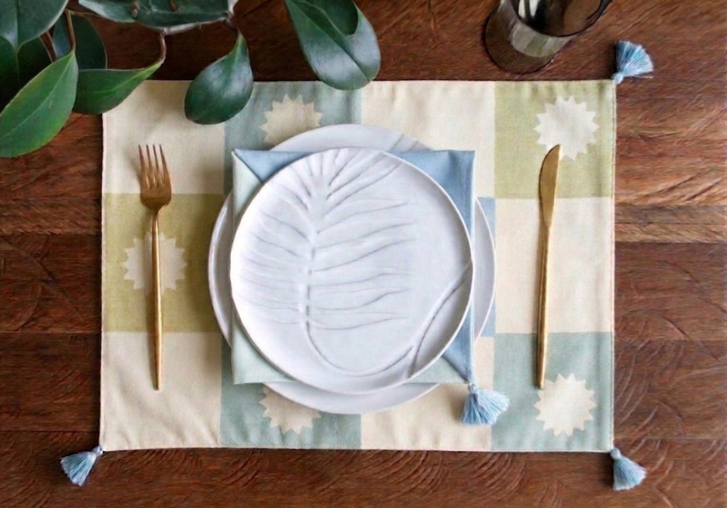 Grid Blue Placemats