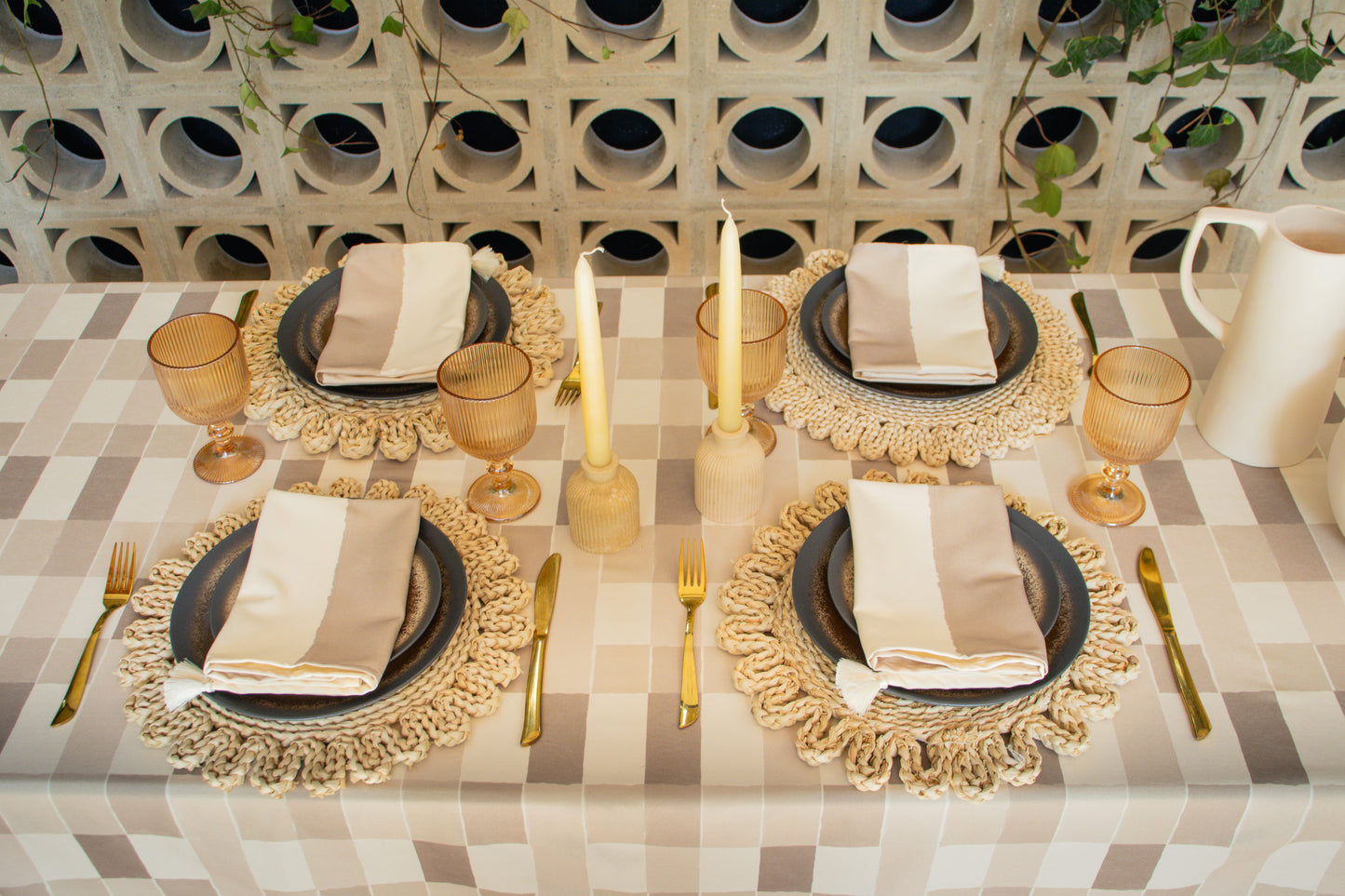 Brick Beige Tablecloth