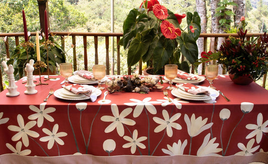 Red Magnolia Tablecloth